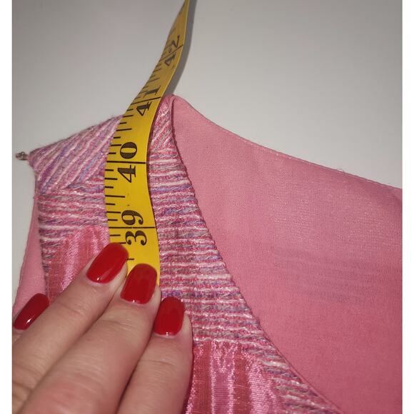 Per Se Dress Womens 8 Pink Polkadot Preppy Retroglam, Modern Royalty, Tweed - Picture 10 of 10